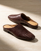 Della Women's Woven Leather Mules