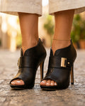 Alessia Women's Open Toe Buckle Stiletto Heels