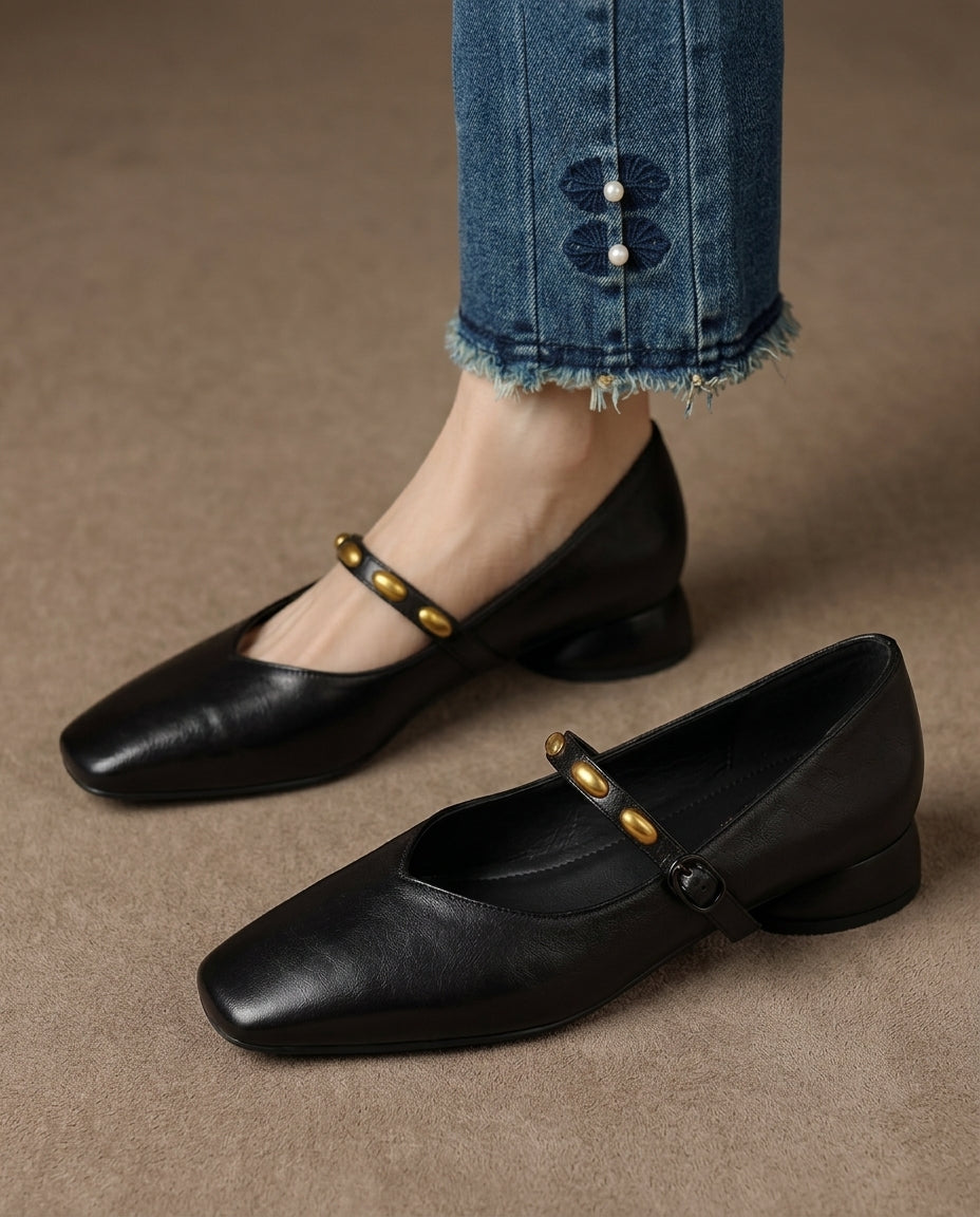 Posy Women's Leather Mary Jane Flats