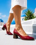 Noemi Women's Sculpted Leather Block Pumps