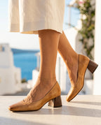 Noemi Women's Sculpted Leather Block Pumps