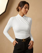 Vivienne Women's Wrap Turtleneck Top