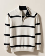 Hayes Men's Striped Cotton Quarter Zip