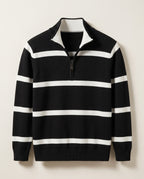 Hayes Men's Striped Cotton Quarter Zip