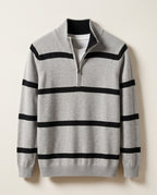 Hayes Men's Striped Cotton Quarter Zip