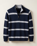 Hayes Men's Striped Cotton Quarter Zip