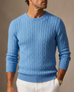 Keo Men's Cable Knit Cotton Sweater