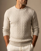 Keo Men's Cable Knit Cotton Sweater