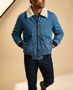 Wyatt Men's Sherpa Lined Denim Jacket