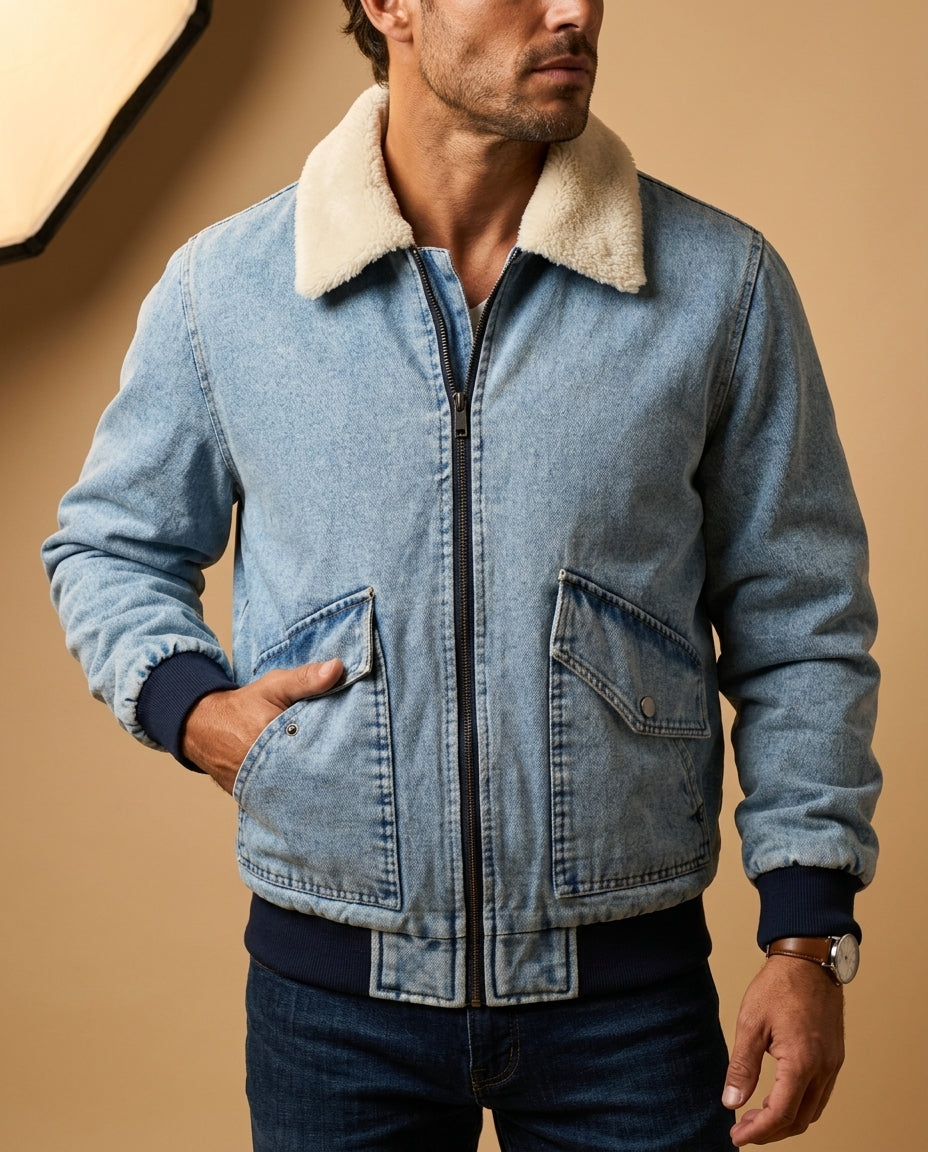 Wyatt Men's Sherpa Lined Denim Jacket