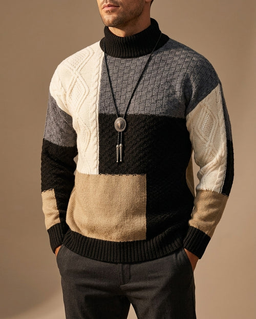 Bowen Men's Patchwork Cotton Knit Sweater