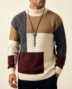Bowen Men's Patchwork Cotton Knit Sweater