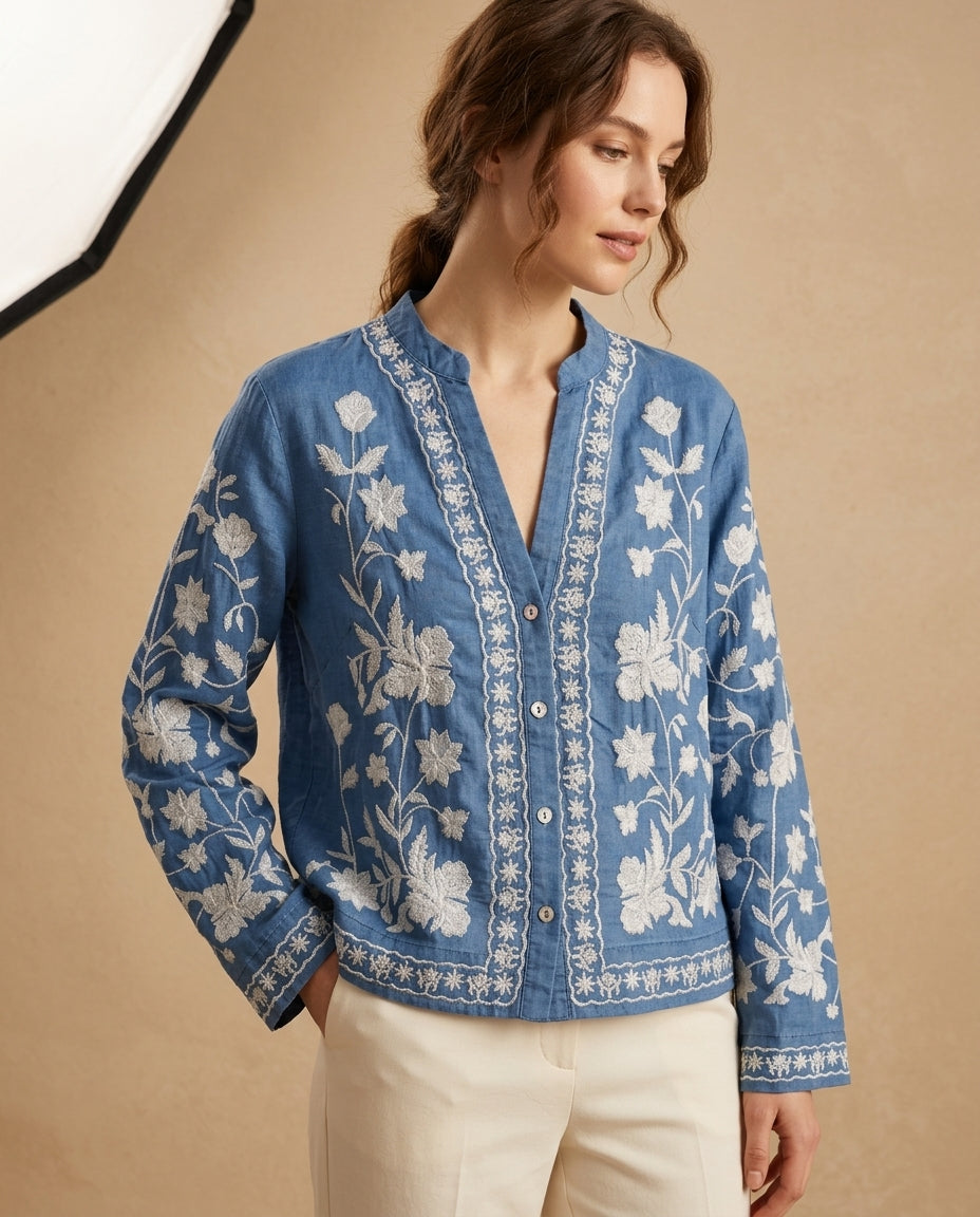 Marigold Women's Embroidered Boho Cardigan