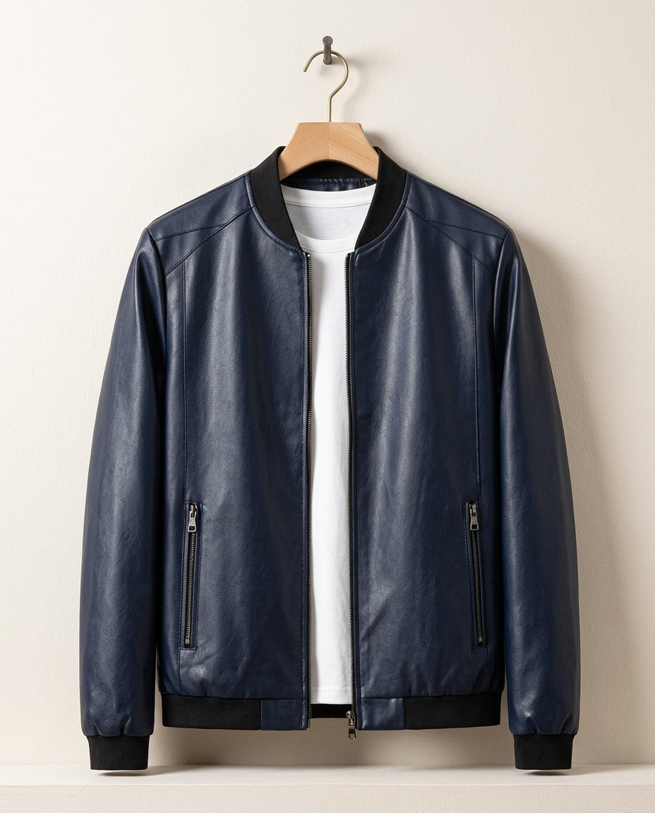 Cain Men's Leather Moto Jacket
