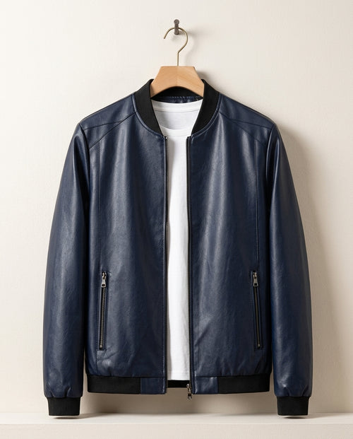 Cain Men's Leather Moto Jacket