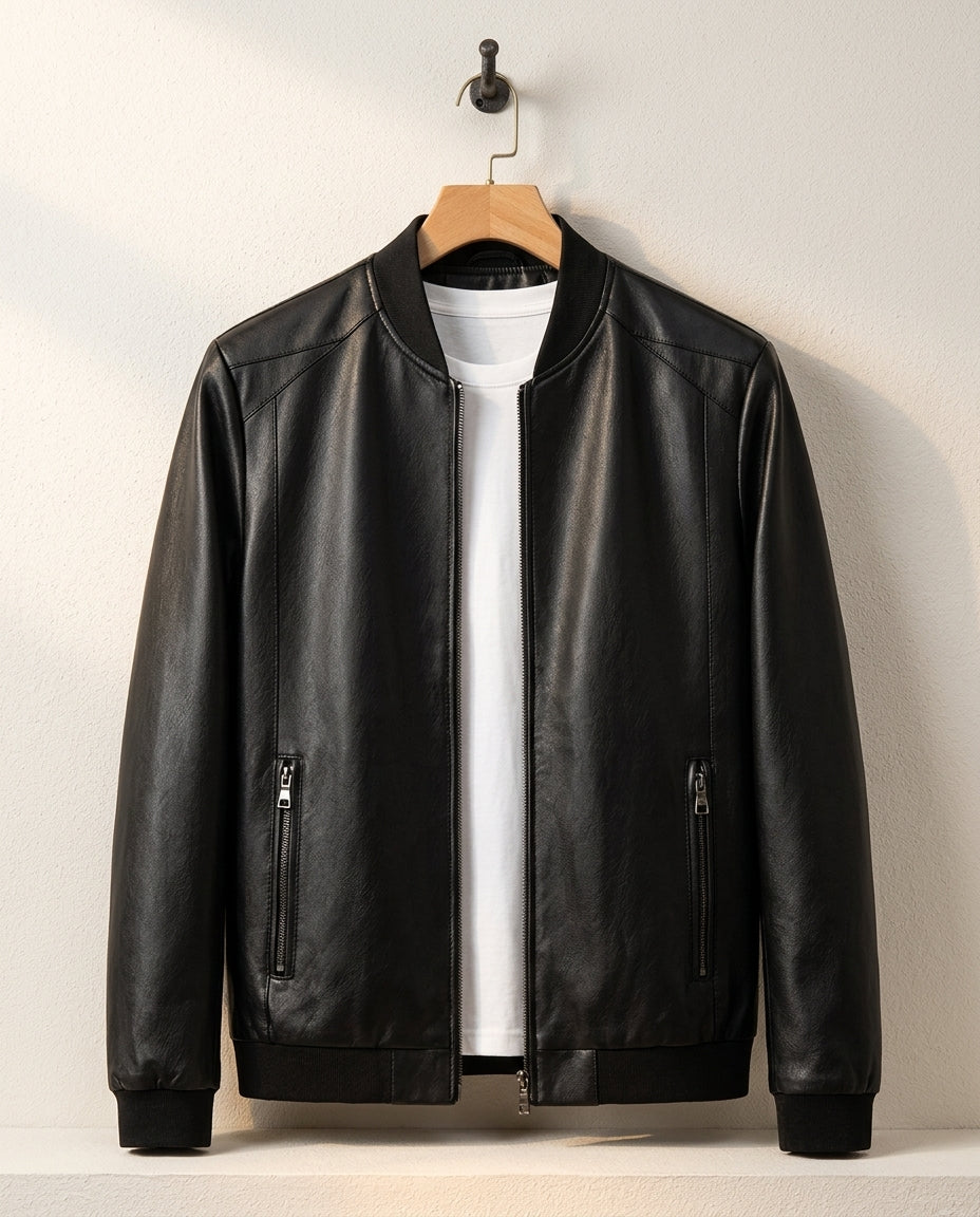 Cain Men's Leather Moto Jacket