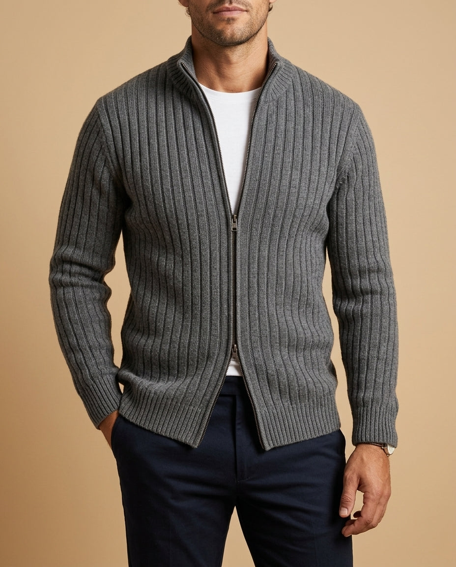 Dorian Men's Breathable Cotton Zip Cardigan