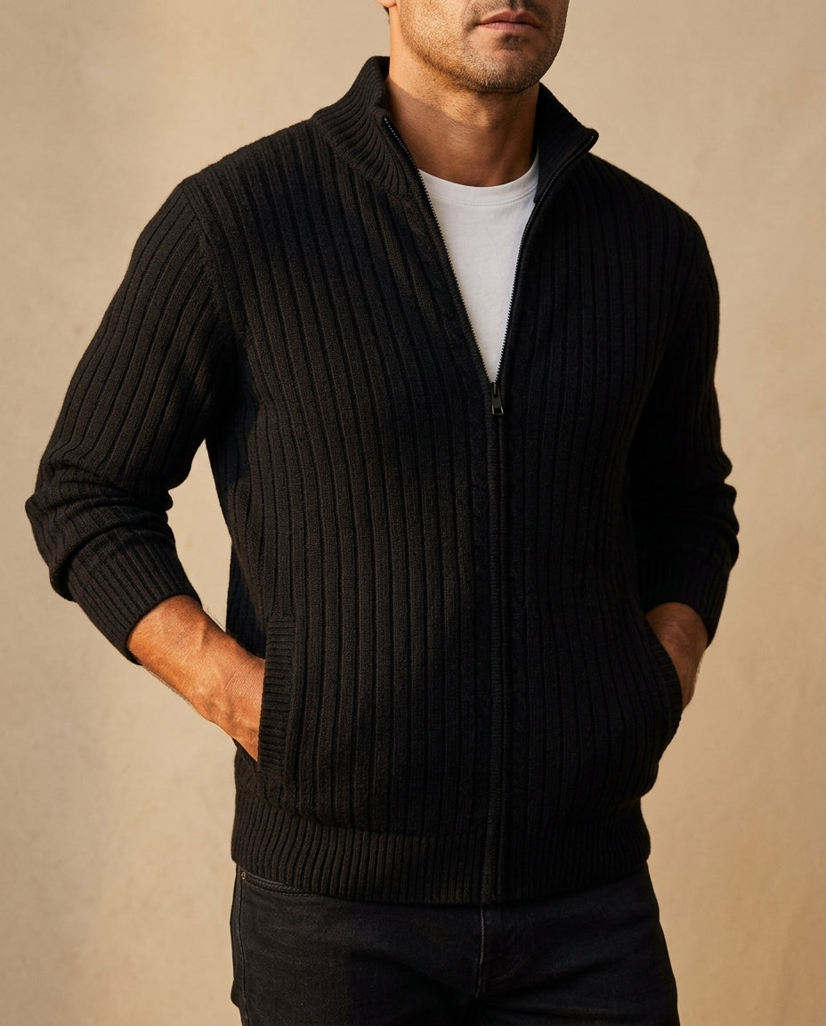 Dorian Men's Breathable Cotton Zip Cardigan