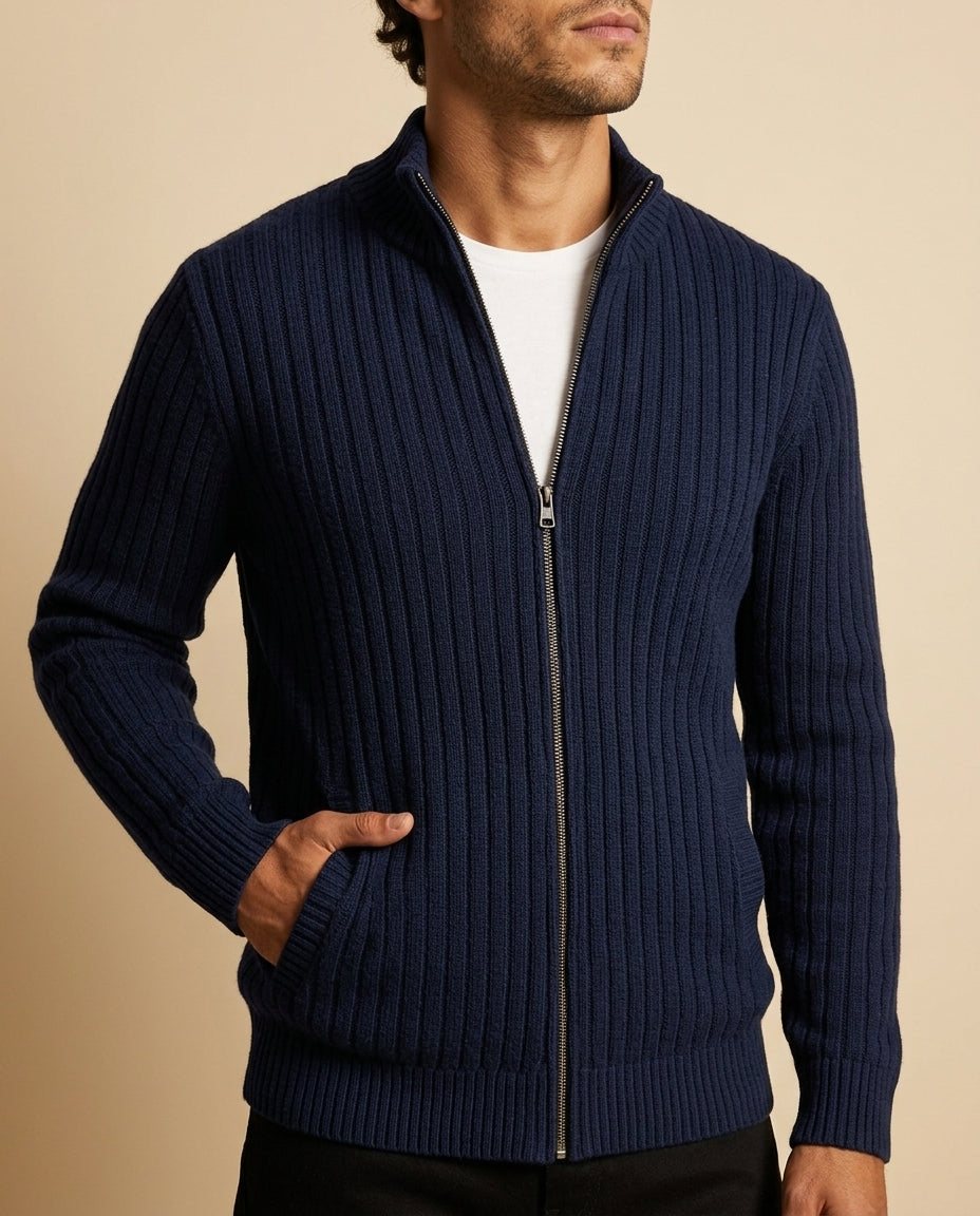 Dorian Men's Breathable Cotton Zip Cardigan