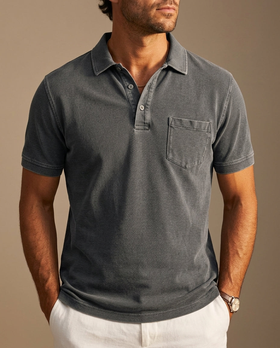 Marlow Men's Vintage Casual Polo Shirt