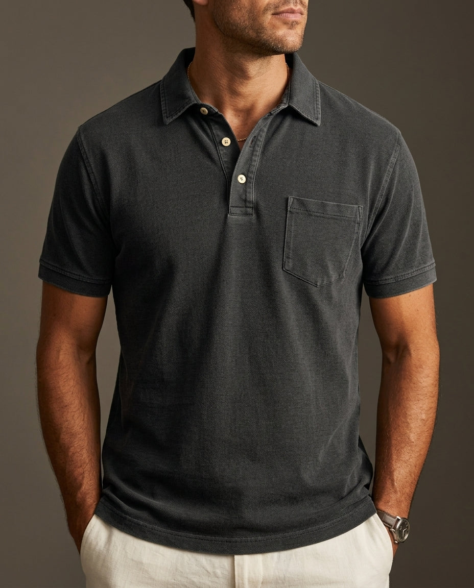 Marlow Men's Vintage Casual Polo Shirt