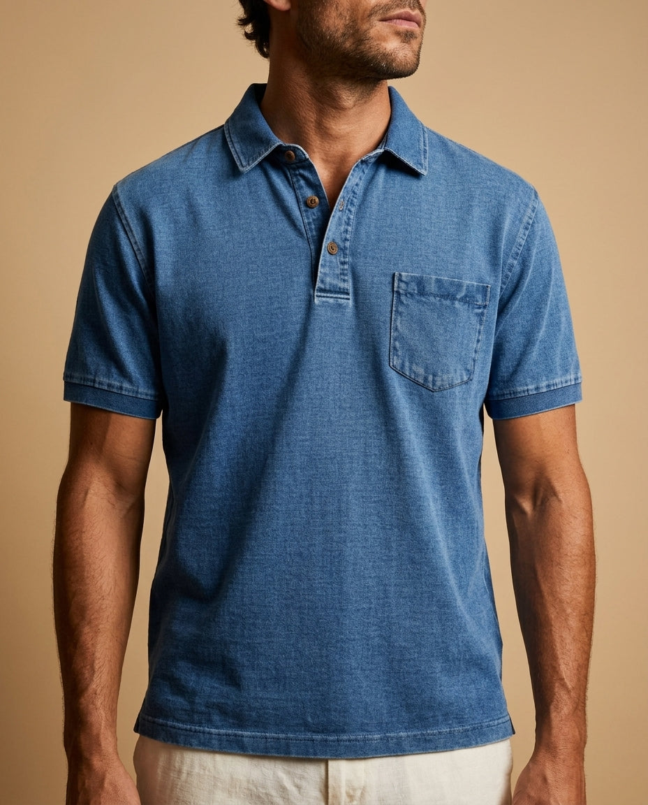 Marlow Men's Vintage Casual Polo Shirt