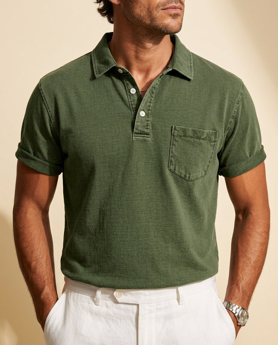 Marlow Men's Vintage Casual Polo Shirt