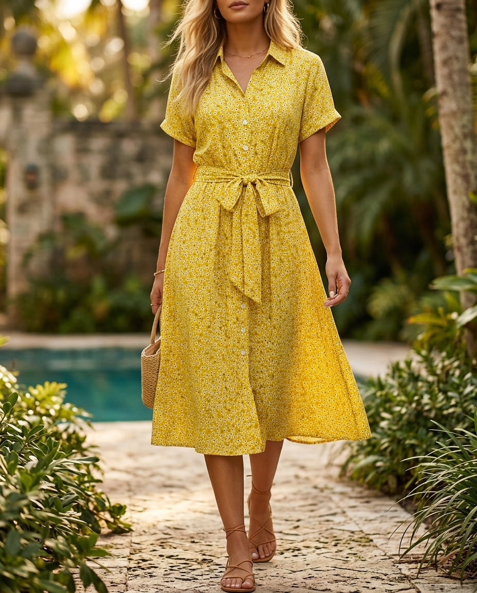 Charlotte Women's Floral Midi Shirt Dress