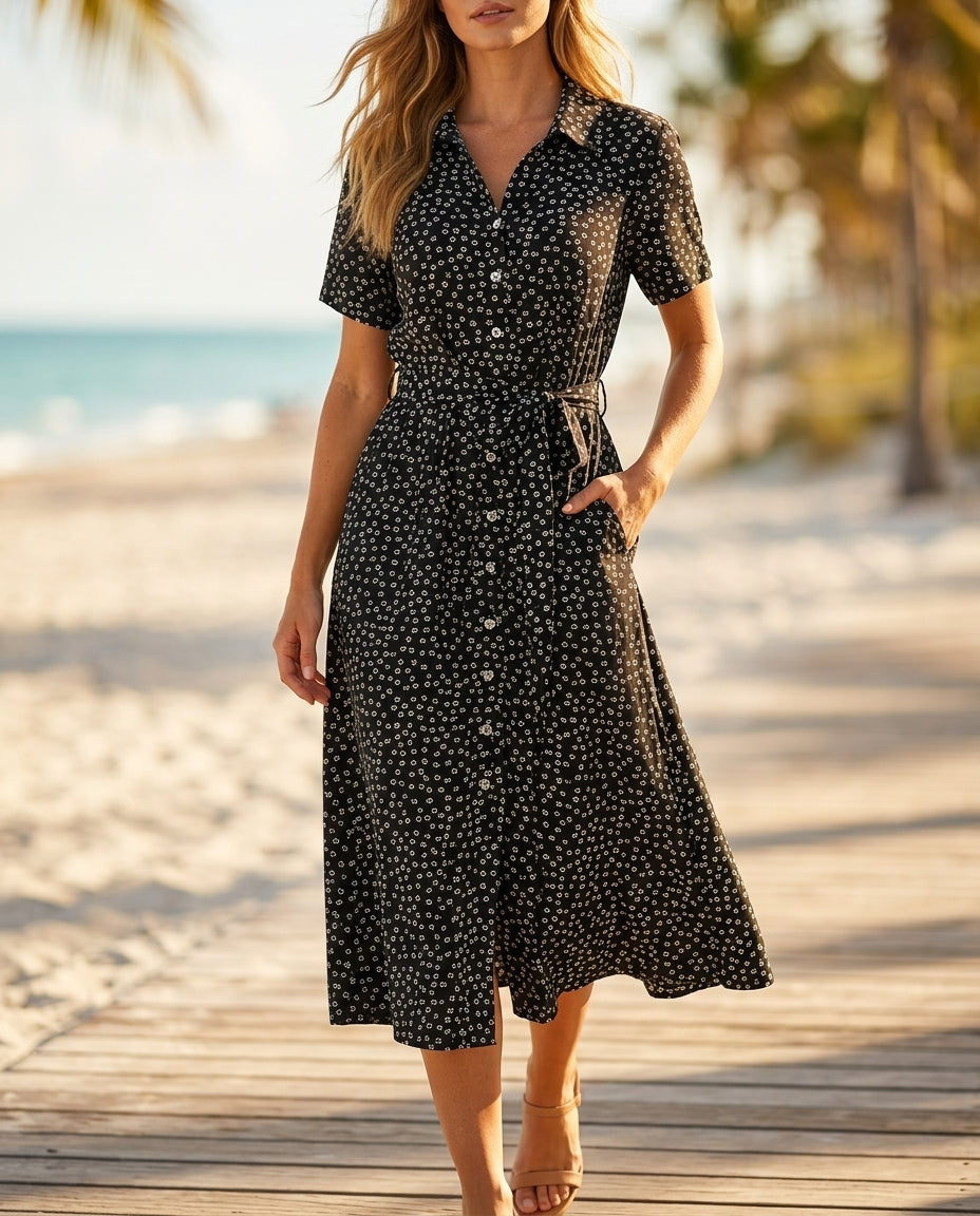 Charlotte Women's Floral Midi Shirt Dress