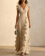 Aurelia Women's Ruffle Wedding Guest Maxi Dress