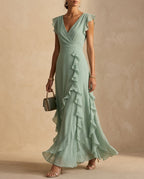 Aurelia Women's Ruffle Wedding Guest Maxi Dress