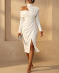 Delphine Women's Draped One Shoulder Dress