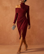 Delphine Women's Draped One Shoulder Dress