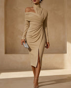 Delphine Women's Draped One Shoulder Dress