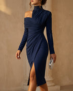 Delphine Women's Draped One Shoulder Dress
