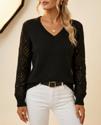 Genevieve Women's Soft V Neck Sweater