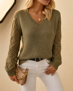Genevieve Women's Soft V Neck Sweater