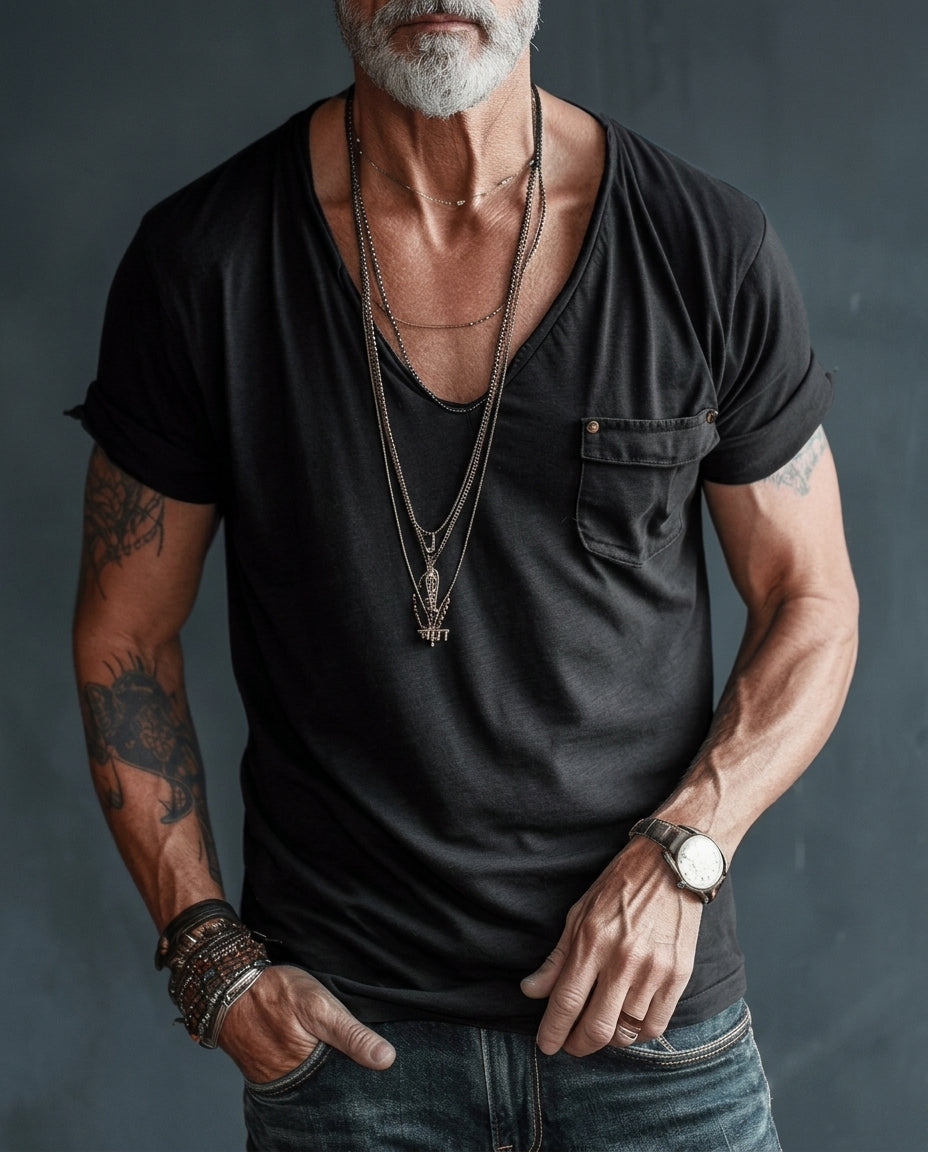 Rhett Men's Combed Cotton V Neck Tee