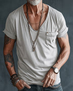 Rhett Men's Combed Cotton V Neck Tee