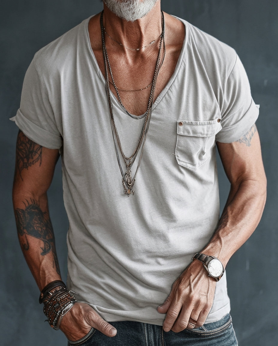 Rhett Men's Combed Cotton V Neck Tee
