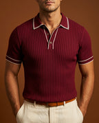 Preston Men's Breathable Ribbed Polo Shirt