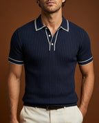 Preston Men's Breathable Ribbed Polo Shirt
