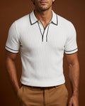 Preston Men's Breathable Ribbed Polo Shirt