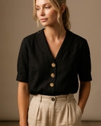 Solveig Women's Breathable Linen Blouse