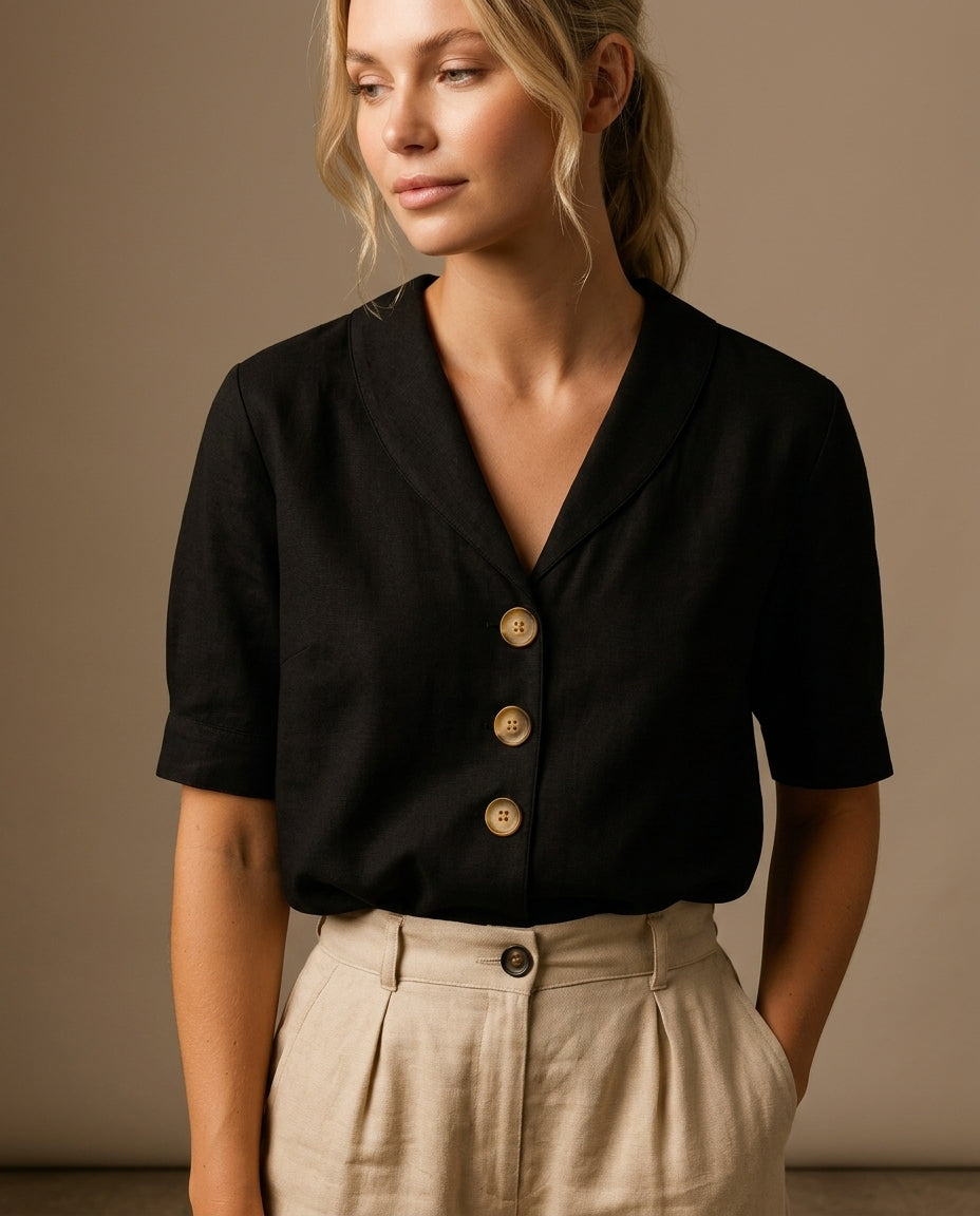 Solveig Women's Breathable Linen Blouse