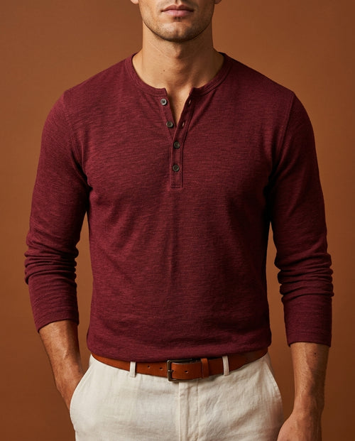 Beckett Men's Slim Fit Long Sleeve Henley