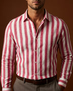 Sorrento Men's Striped Linen Button Up Shirt