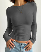 Wren Women's Fitted Long Sleeve Crop Top