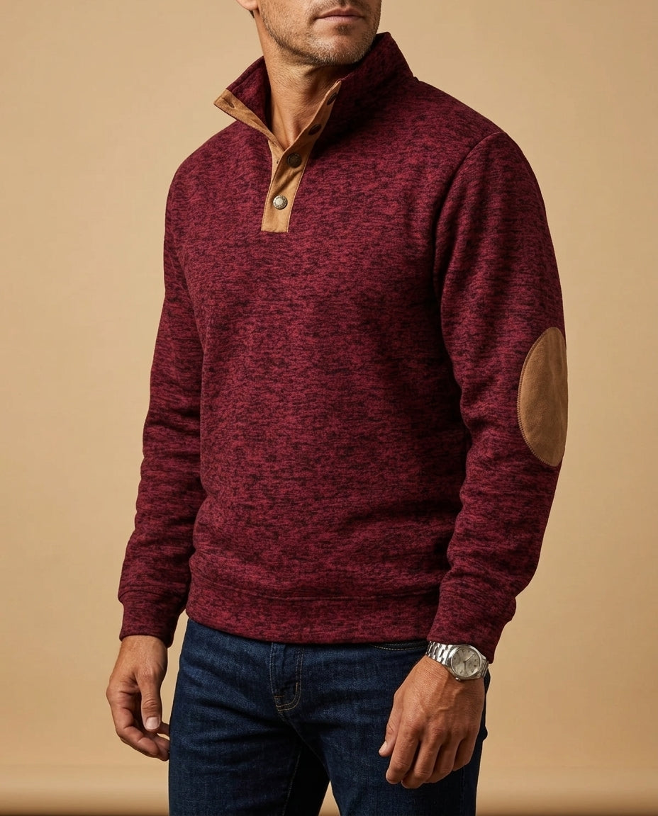 Holt Men's Heathered Knit Snap Sweater