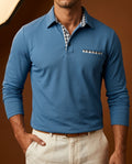 Emmett Men's Knit Long Sleeve Polo Shirt